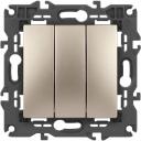 Выключатель встраиваемый трехклавишный (шампань) ЭРА 14-1107-04