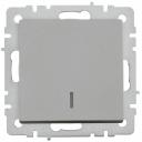 Выключатель IEK Brite ВС10-1-1-БрС одноклавишный встраиваемый сталь с подсветкой (BR-V10-1-10-K46)