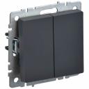 Двухклавишный выключатель IEK Brite вс10-2-0-брг BR-V20-0-10-K53