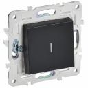 SKANDY Выключатель 1-клавишный проходной с индикацией 10А SK-V08Bl черный IEK, цена за 1 шт