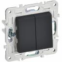 SKANDY Выключатель 2-клавишный 10А SK-V04G графит IEK, цена за 1 шт