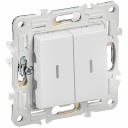 SKANDY Выключатель 2-клавишный с индикацией 10А SK-V09W арктический белый IEK, цена за 1 шт