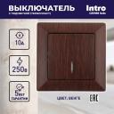 4-102-10 Выключатель Intro Solo 4-102-10 одноклавишный с подсветкой, 10А-250В, IP20, СУ, венге, цена за 1 шт