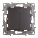 Выключатель Legrand Etika двухклавишный встраиваемый антрацит (672602)