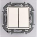 Выключатель 2-х клавишный с 2-х мест (проходной) Legrand Inspiria для скрытого монтажа, цвет - белый