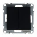 Выключатель Legrand Suno двухклавишный встраиваемый антрацит (721405)