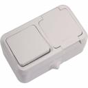 MAKEL Блок ОП IP44 бел. (1кл. выкл.+роз/крыш) 18350 - это надежное и удобное устройство белого цвета, сочетающее в себе выключатель и розетку с заземлением и крышкой. Изделие выполнено из прочного термопласта, блок обладает высокой прочностью и долговечностью. Блок способен выдерживать нагрузку до 16 А, что позволяет подключать различные электроприборы. Наличие заземляющего контакта обеспечивает безопасность при использовании. Винтовое крепление - позволяет легко и надежно закрепить блок на нужной поверхности. Имеет степень защиты IP44, блок защищен от пыли и брызг воды, что позволяет использовать его во влажных помещениях.