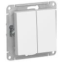 Переключатель двухклавишный (проходной) Schneider Electric Atlas Design белый ATN000165 1 шт