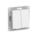 Выключатель Schneider Electric AtlasDesign, 2-клавишный, белый, ATN000151, 20 шт.