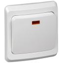 Выключатель 1-кл. СП Этюд 10А IP20 с подсветкой бел. SE BC10-005B