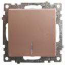 Выключатель 1-клавишный c индикатором (механизм), 250В, 10А, серия Катрин, GLS10-7101-02, шампань