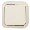 Выключатель Svet двухклавишный накладной бежевый (0603-00121)