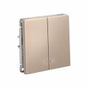 Механизм Systeme Electric серии ArtGallery в цвете песочный выключателя 2-клавишного c подсветкой.подходит для сетей 250 В, на ток 10 Аблагодаря светодиодной подсветке белого цвета изделие легко найти в темнотедвухклавишный выключатель позволяет управлять двумя источниками света с одной точкилицевые детали из качественного ABS-пластика, устойчивого к царапинам и УФ-излучениюлучший промышленный дизайн (по итогам премии Минпромторг 2023)