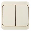 Выключатель Systeme Electric Этюд двухклавишный накладной кремовый с подсветкой (BA10-006K)