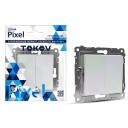 Выключатель Tokov Electric Pixel двухклавишный перламутровый