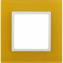 Рамка ЭРА 14-5101-21 на 1 пост, стекло, Elegance, жёлтый+белый Б0034476