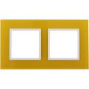 Рамка на 2 поста (желтый, белый) ЭРА 14-5102-21