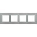 Рамка ЭРА 14-5104-03 на 4 поста, стекло, Elegance, алюминий+алюминий Б0034526 15903957