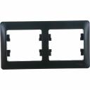 Горизонтальная двухпостовая рамка 2-постовая горизонтальная рамка Systeme Electric GLOSSA АНТРАЦИТ GSL000702