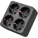 Разветвитель сетевой с/з. 4 гнезда. 16А, 3500Вт. черный Uniel Сетевые разветвители S-GES4-16S BLACK