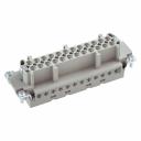 Розетка (гнездовая вставка) Klemsan 48 контактов (25-48) + заземление, 16А, 400V, 6kV, винтовое соединение 1-2.5 мм2, прямой ввод ПБТ, контакты - посеребренная латунь 29028