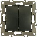 Двойной переключатель ЭРА 12-1106-05 10АХ-250В, IP20, антрацит Б0014667