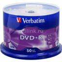 Оптический диск DVD+R Verbatim 4.7ГБ 16x, 50шт., cake box [43550]