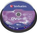 Диск DVD+R Verbatim 4.7Gb 16x Cake Box (10 шт.)