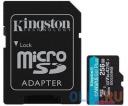 Флеш карта microSDXC 256Gb Kingston, UHS-II Class U3 V30 A2, чтение: 170Мб/с, запись: 90Мб/с, с адаптером <SDCG3/256GB>