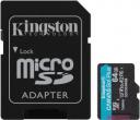 Карта памяти microSDHC UHS-I U3 Kingston Canvas Go! Plus на 64 ГБ с переходником SD