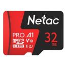 Карта памяти Netac microSDHC 32 ГБ Class 10, V10, A1, UHS-I U1, R 100 МБ/с, 1 шт., черный