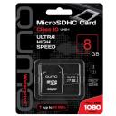 MicroSDHC 8GB QUMO Сlass 10 с адаптером SD