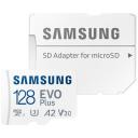 Карта памяти Samsung microSDXC 128 ГБ Class 10, V30, A2, UHS-I U3, R 130 МБ/с, адаптер на SD, RU, 1 шт., белый