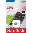 Карта памяти Micro SecureDigital 64Gb SanDisk SDSQUNR-064G-GN3MN Ultra Light w/o adapter