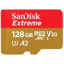 Карта памяти SanDisk microSDXC 128 ГБ Class 10, V30, A2, UHS Class 3, R/W 160/90 МБ/с, адаптер на SD, 1 шт., красный/бежевый
