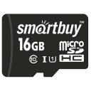 Карта памяти SmartBuy microSDHC 16 ГБ Class 10, A1, UHS-I U1, R/W 30/18 МБ/с, адаптер на SD, 1 шт., черный