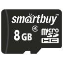 Карта памяти SmartBuy microSDHC 8 ГБ Class 4, A1, UHS-I U1, R 5 МБ/с, 1 шт., черный
