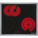 Электрическая варочная панель BOSCH PKN645BB2E, с рамкой, цвет панели черный, цвет рамки серебристый