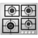 Газовая варочная панель Korting HG 697 CTX 59 см, 4 конфорки, серебристый