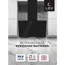 Вытяжка кухонная наклонная LEX MOZA 600 BLACK, 60 см, отделка-стекло, 3 скорости, кнопочное управление, LED лампы.