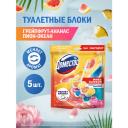 Туалетные блоки для очищения унитаза Доместос Свежесть цитруса и Цветочный букет 5 шт x 50 гр