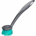 Щетка для посуды "Easy clean" (серый) — это практичный и функциональный инструмент, который упростит процесс мытья посуды. Основные характеристики: Удобная эргономичная ручка: Ручка щетки разработана с учетом комфорта пользователя и оснащена отверстием для удобного хранения на крючке. Прочный ворс: Ворс щетки не деформируется при высоких температурах воды, что обеспечивает долговечность и надежность в использовании. Удобный скребок: На головке щетки расположен скребок, который позволяет легко удалять стойкие загрязнения, делая процесс мытья более эффективным.