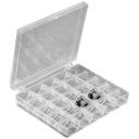 Контейнер для шпулек, 3633391, прозрачный, 25 отделений, 12,3 х 10 х 2,5 см