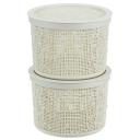 Коробка бязь круглая с крышкой D17см 2л белый ротанг