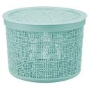 Коробка бязь круглая с крышкой D22см 4,5 л Морская волна