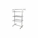 Вертикальная напольная сушилка для белья HELEX Home – компактная и вместительная. Она позволяет использовать ее не только как бельевую сушилку, но и как сушилку для одежды, полотенец и других текстильных вещей. Отлично подойдет в помещениях с ограниченным пространством. Идеально подходит для ванных комнат и даже балконов. Размер сложенный: 78.8х13х153.3 см Материал: металлическая труба 25/22/11 мм, ABS-пластик Опции: 3 уровня, 6 полок (снимаемые), складывающееся основание Колёса: 6 штук Максимальная распределённая нагрузка: 50 кг