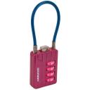 Замок багажный кодовый (для багажа) с тросом, цвет розовый, дужка 3мм аллюр ВС1КТ-30/3 (H2)