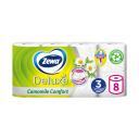 Туалетная бумага Zewa Deluxe Ромашка, 3 слоя, 8 рулонов