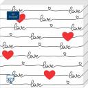 Салфетки Art bouquet бумажные love и сердце 33х33 3сл 20шт