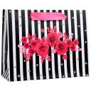 Пакет подарочный Дарите счастье Gifts, 22 x 8 x 17.5 см белый/розовый/черный 1 шт. 17.5 см 8 см 22 см 30 г цветы